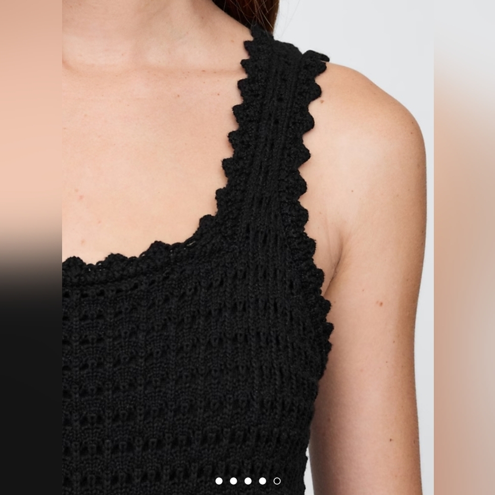 SOLD❣️ NWT GAP Black Crochet Mini Dress Size Medium Petite - Picture 8 of 10
